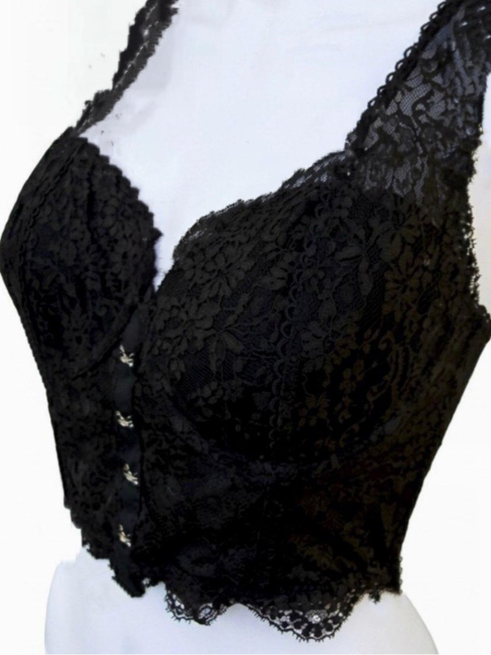 Victoria Secret Dream Angel Black Longline Corset Bra 34 C - Picture 5 of 8